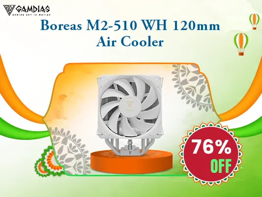 Gamdias Boreas M2-510 WH 120mm CPU Air Cooler