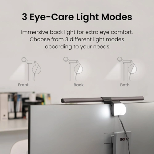 BenQ ScreenBar Halo Metallic Grey Monitor Light with Controller