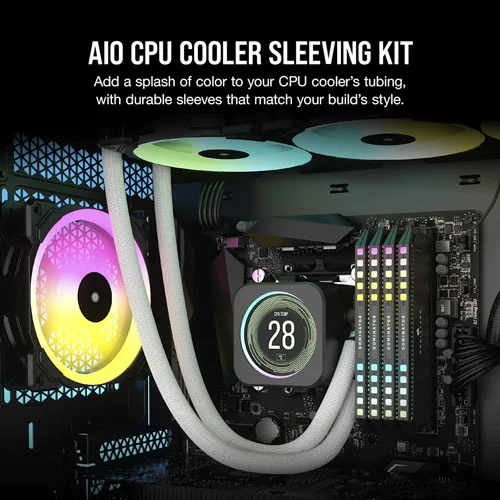Corsair 380mm Gray Tubing Sleeving Kit for AIO CPU Cooler