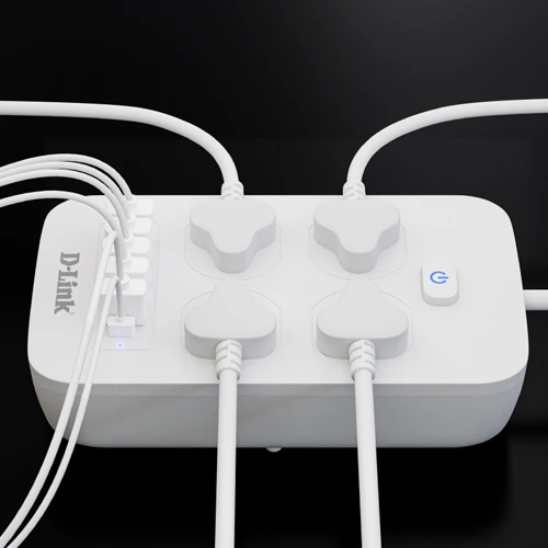 D-Link DPA-F451 Power Strip with 4AC, 5USB and 1C Port - White