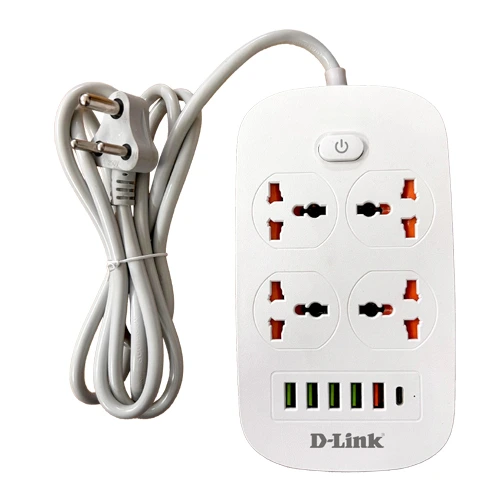 D-Link DPA-F451 Power Strip with 4AC, 5USB and 1C Port - White