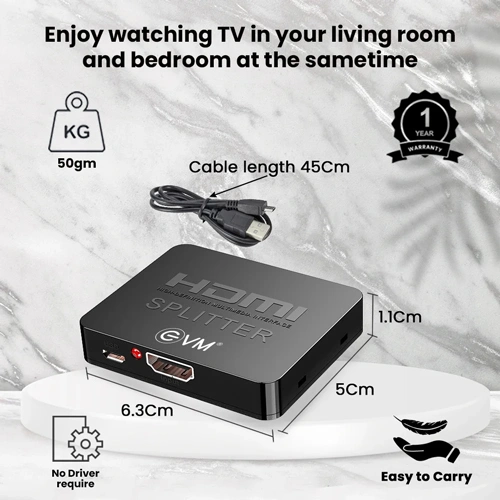 EVM HDS12 HDMI Splitter 1 Input 2 Output