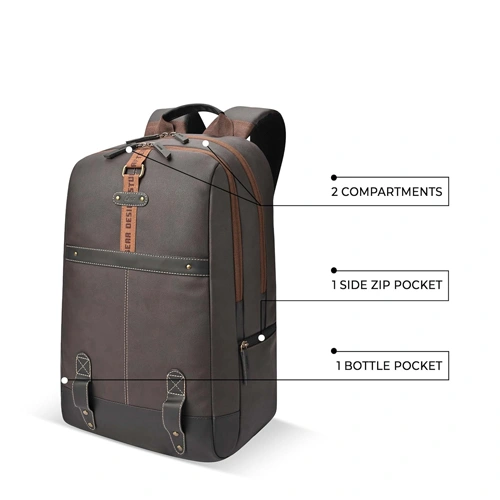 Gear Classic 4 Anti Theft Faux Leather Laptop Backpack