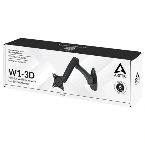 ARCTIC W1-3D Gas Spring Monitor Wall Mount (Black)