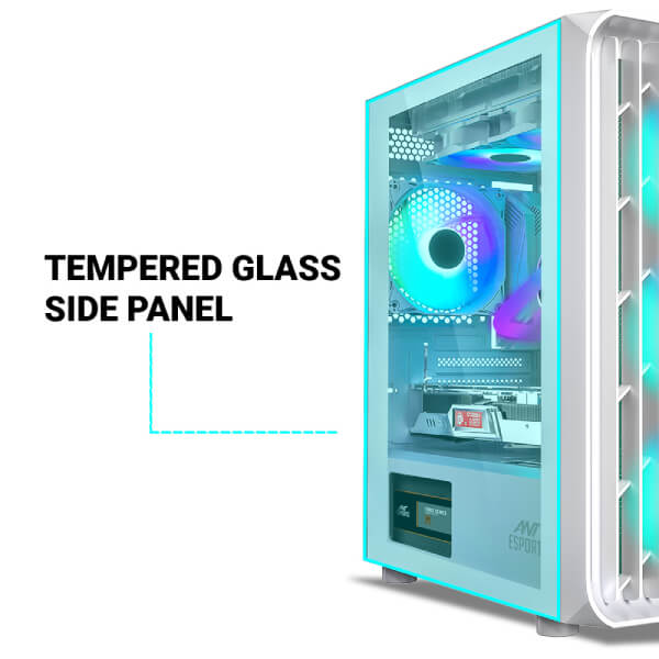 Ant Esports 205 Mini 6F ARGB White M-ATX Case