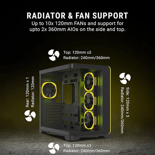 Ant Esports Crystal ARC ARGB ATX Mid Tower Case