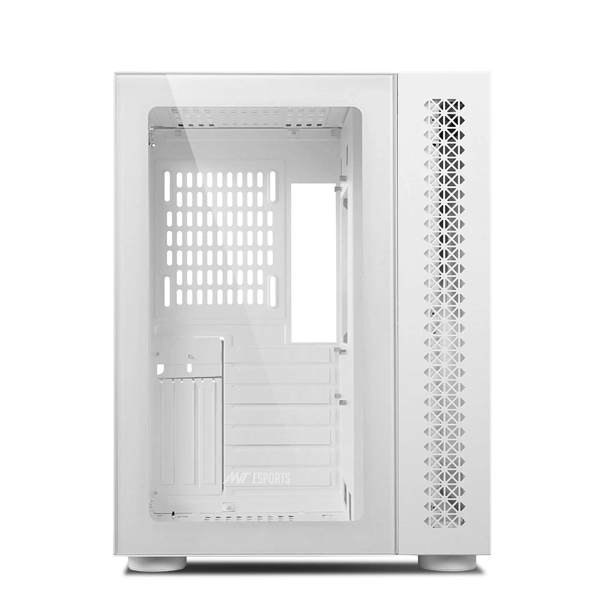Ant Esports Crystal ARGB White E-ATX Mid Tower Case