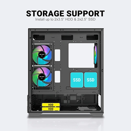 Ant Esports Crystal X6 Digital ARGB E-ATX Mid Tower Case