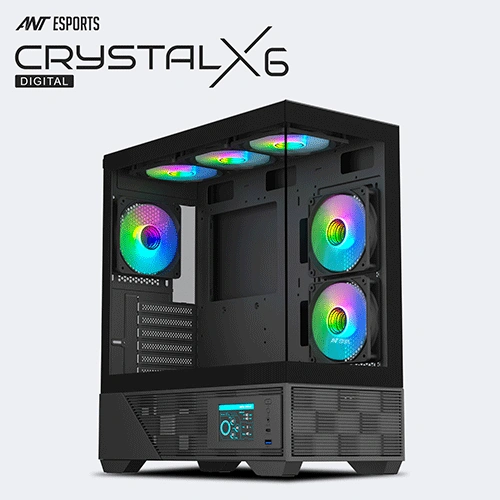 Ant Esports Crystal X6 Digital ARGB E-ATX Mid Tower Case