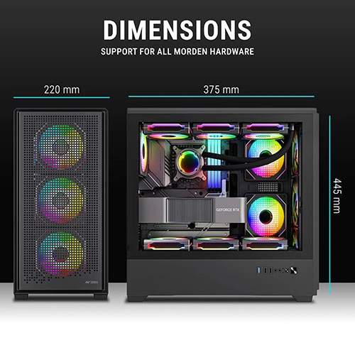 Ant Esports EVO 360 Lite ARGB E-ATX Mid Tower Case