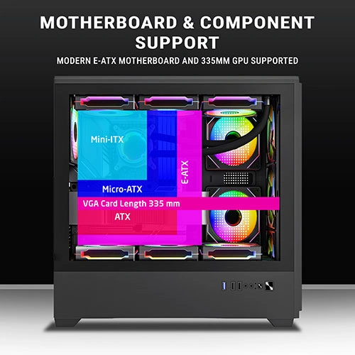 Ant Esports EVO 360 Lite ARGB E-ATX Mid Tower Case