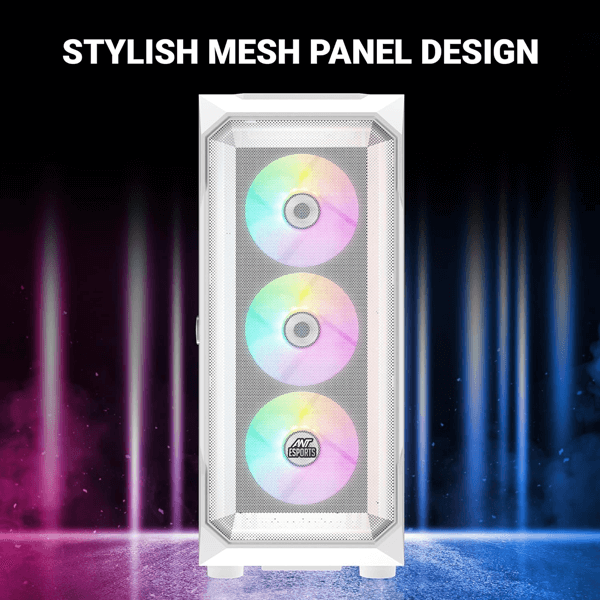 Ant Esports ICE-410TG ARGB White E-ATX Mid Tower Case