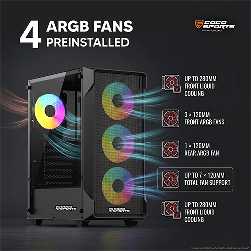 Coco Sports Nova 550 ARGB ATX Mid Tower Case