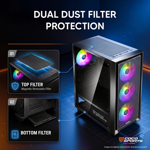 Coco Sports Nova X110 ARGB ATX Mid Tower Case