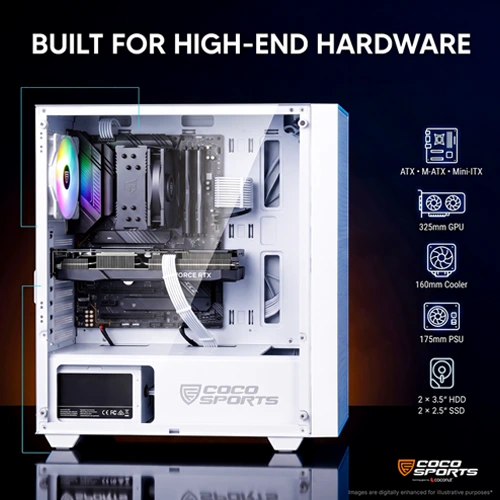 Coco Sports Nova X110 White ARGB ATX Mid Tower Case