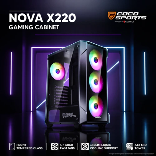 Coco Sports Nova X220 ARGB ATX Mid Tower Case