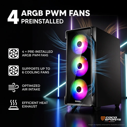Coco Sports Nova X220 ARGB ATX Mid Tower Case