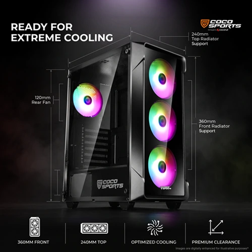 Coco Sports Nova X220 ARGB ATX Mid Tower Case