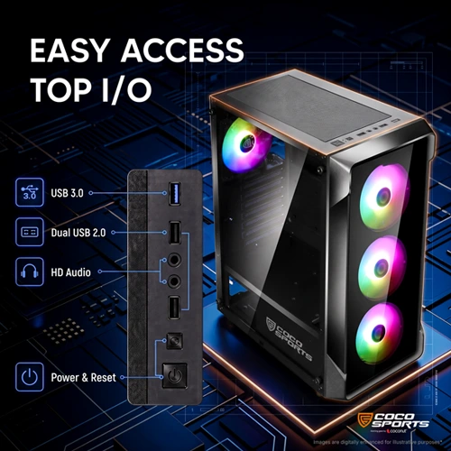 Coco Sports Nova X220 ARGB ATX Mid Tower Case