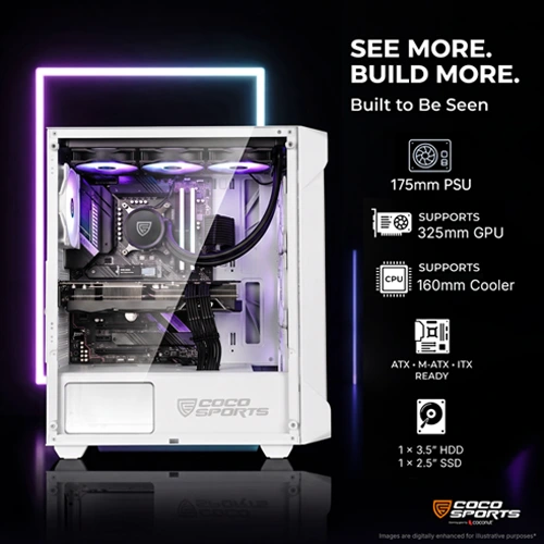 Coco Sports Nova X220 White ARGB ATX Mid Tower Case
