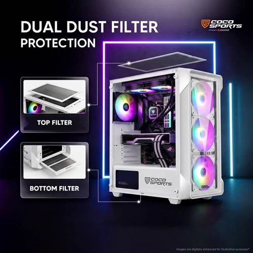 Coco Sports Nova X220 White ARGB ATX Mid Tower Case