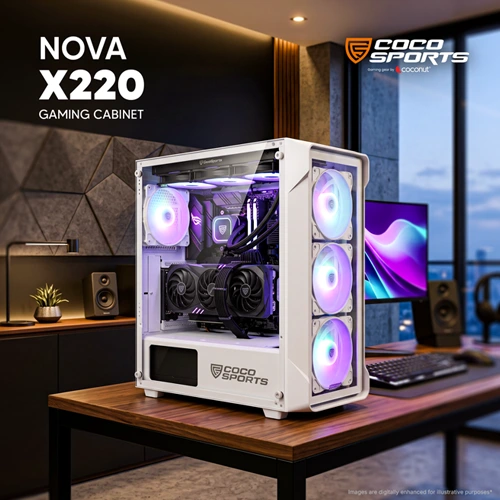 Coco Sports Nova X220 White ARGB ATX Mid Tower Case