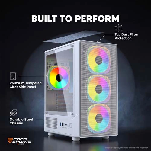 Coco Sports Nova X770 White ARGB M-ATX Mini Tower Case