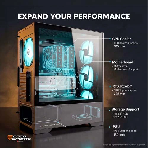Coco Sports Nova X880 ARGB M-ATX Mini Tower Case