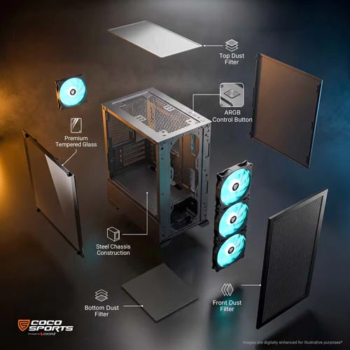 Coco Sports Nova X880 ARGB M-ATX Mini Tower Case