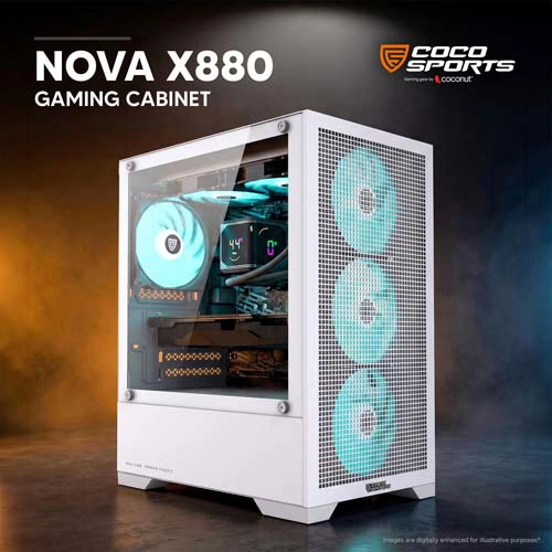 Coco Sports Nova X880 White ARGB M-ATX Mini Tower Case