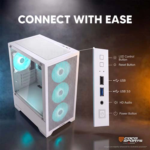 Coco Sports Nova X880 White ARGB M-ATX Mini Tower Case