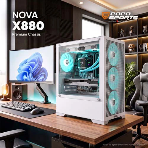Coco Sports Nova X880 White ARGB M-ATX Mini Tower Case