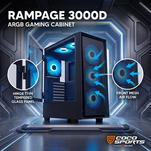 Coco Sports RAMPAGE 3000D ARGB E-ATX Mid Tower Case