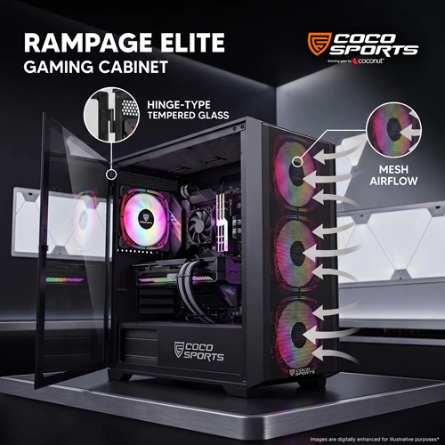 Coco Sports RAMPAGE Elite ARGB ATX Mid Tower Case