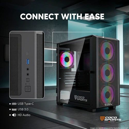 Coco Sports RAMPAGE Elite ARGB ATX Mid Tower Case