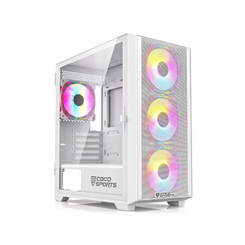 Coco Sports RAMPAGE Elite White ARGB ATX Mid Tower Case