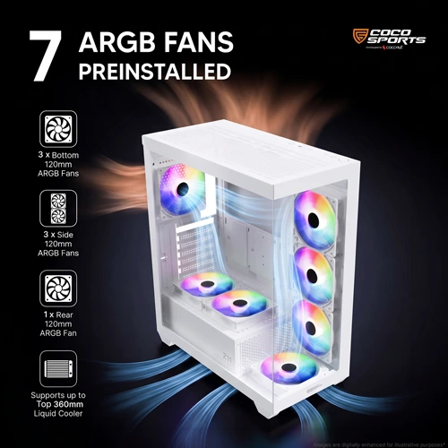 Coco Sports STARK Z11 White ARGB ATX Mid Tower Case