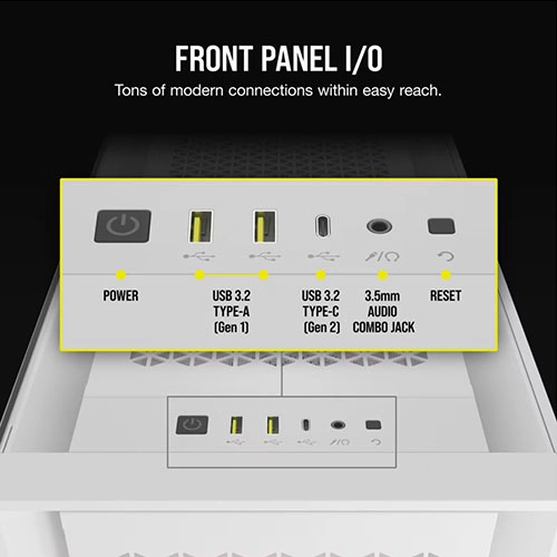 Corsair iCUE 5000D RGB Airflow White E-ATX Mid Tower Case