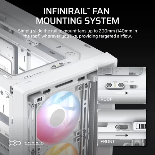 CORSAIR Frame 4000D RS ARGB White E-ATX Mid Tower Case
