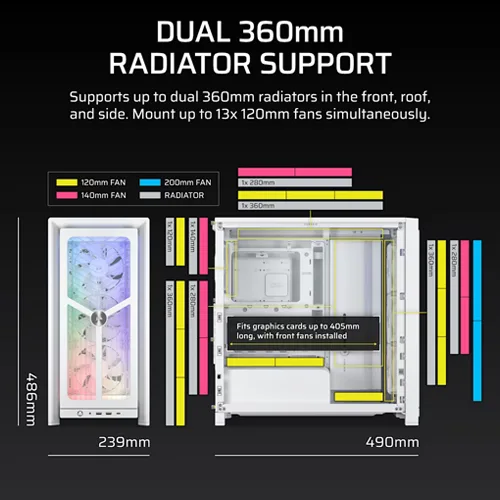 Corsair Frame 4000X RS White ARGB E-ATX Mid Tower Case