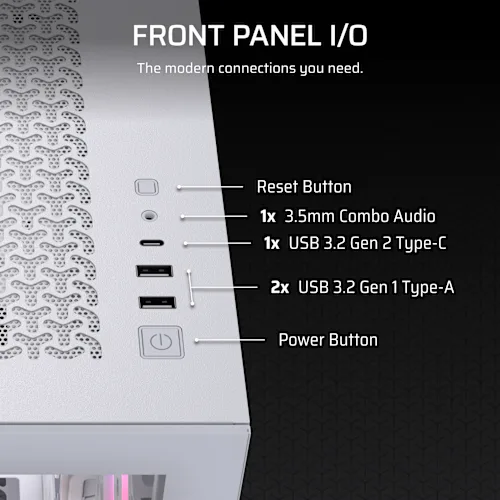 Corsair 3500X RS-R ARGB White E-ATX Mid Tower Case