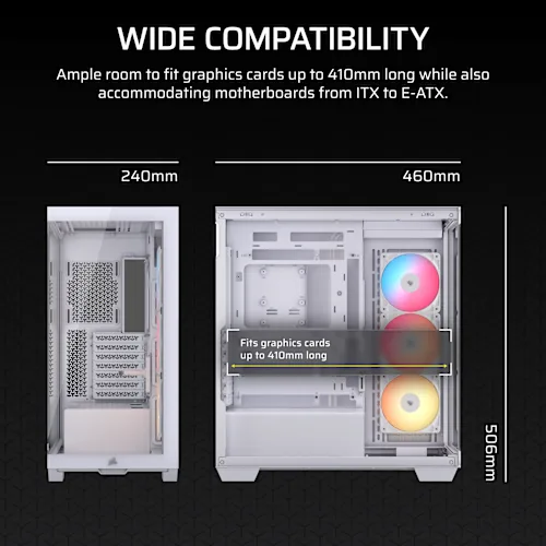 Corsair 3500X RS-R ARGB White E-ATX Mid Tower Case