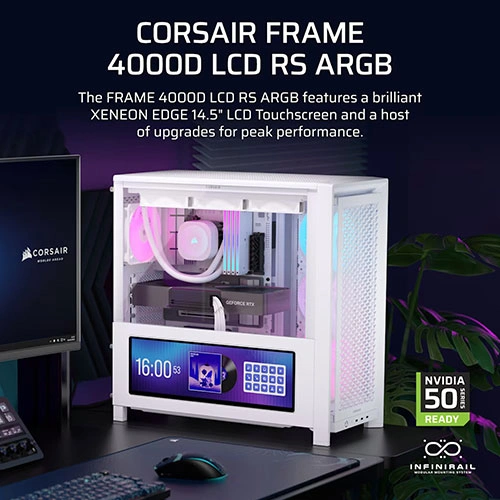 Corsair Frame 4000D LCD RS ARGB White Premium E-ATX Mid Tower Case