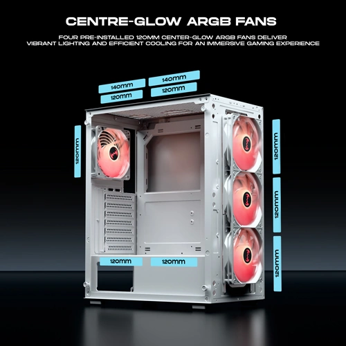 Dawg X 440 ARGB White ATX Mid Tower Case