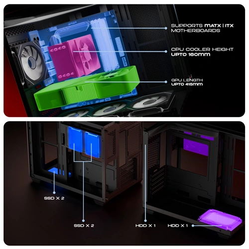 Dawg Y 740 Cube ARGB M-ATX Mini Tower Case