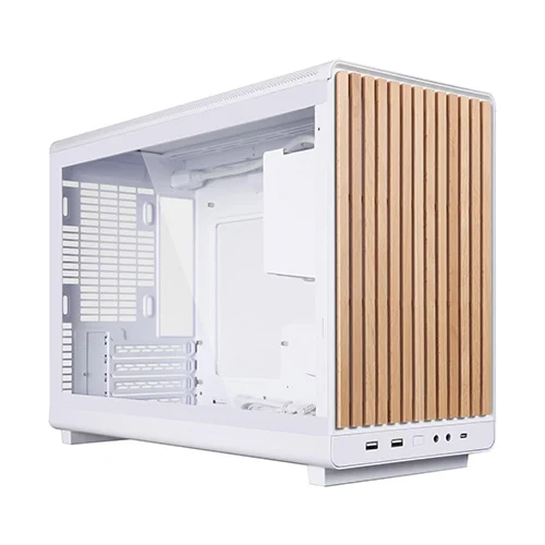Lian Li A3-mATX Wood White Mini Tower Case with Glass Side Panel