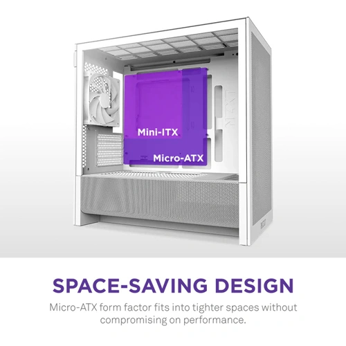 NZXT H3 Flow White M-ATX Mini Tower Case 2025 Edition
