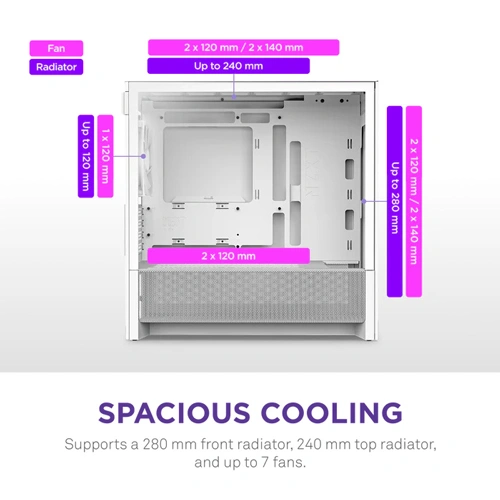 NZXT H3 Flow White M-ATX Mini Tower Case 2025 Edition