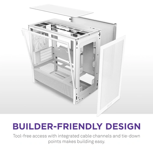 NZXT H3 Flow White M-ATX Mini Tower Case 2025 Edition