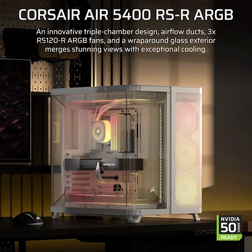 Corsair Air 5400 RS-R ARGB E-ATX White Mid Tower Case